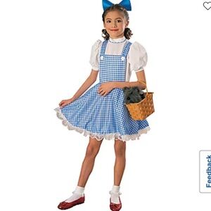 Kids Wizard of Oz Dorothy Gingham Sequin Dress Costume child medium age 7 -8